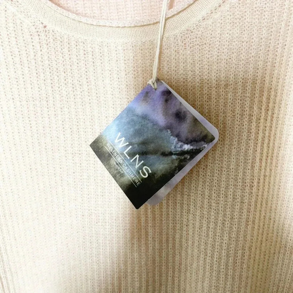 WLNS Wellness cashmere womens 100% cashmere sweater size XS blush pink new - Picture 6 of 7